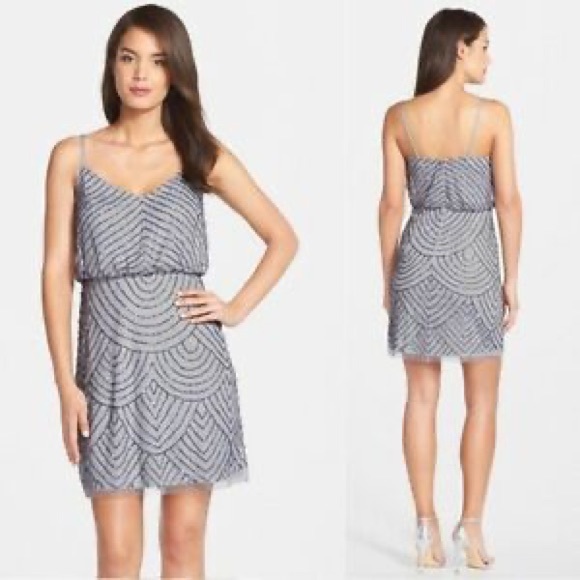 Adrianna Papell beaded Art Deco dress - size 2 - Picture 2 of 8